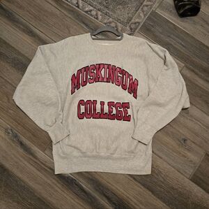 Vintage 90s Champion Reverse Weave Muskingum College Sweatshirt Crewneck